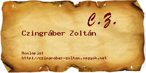 Czingráber Zoltán névjegykártya